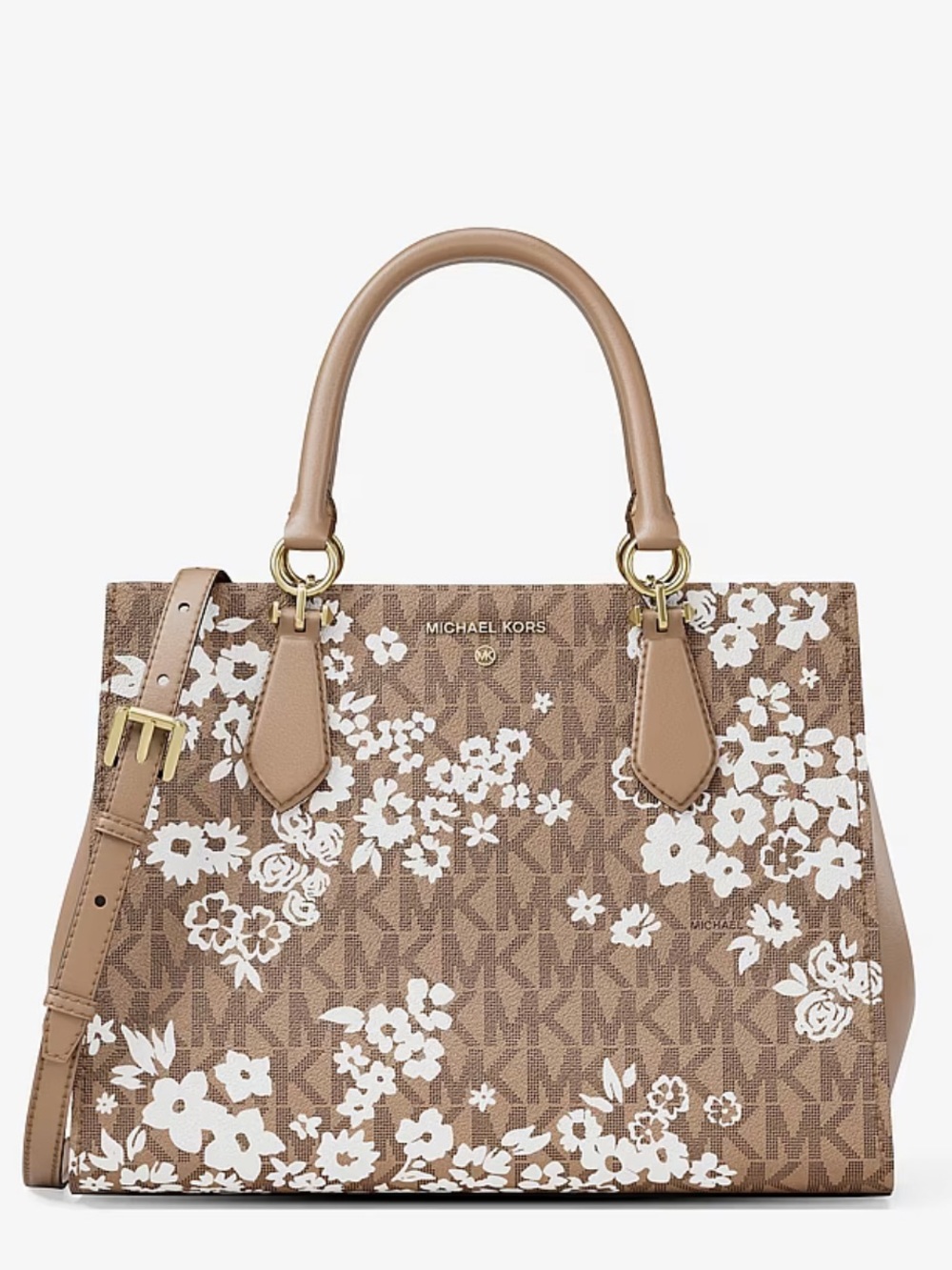 MICHAEL KORS  Marilyn Medium Printed Signature Logo Satchel Crossbody - Picture 10 of 16